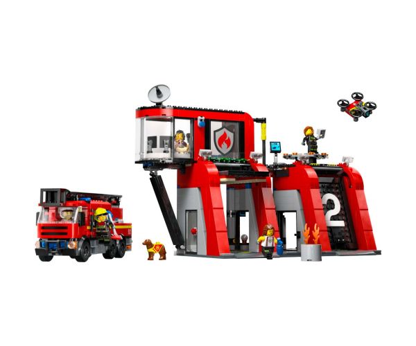 LEGO® City: Hasičská stanica a hasičské auto (60414)