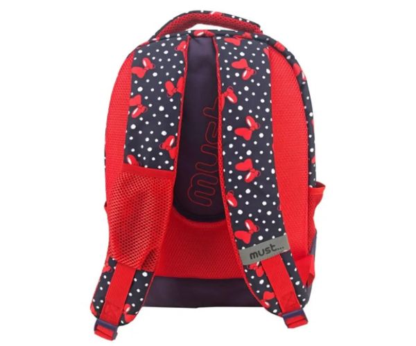 Must: Minnie Mouse tmavomodrá-červená školská taška, batoh 32x18x43cm