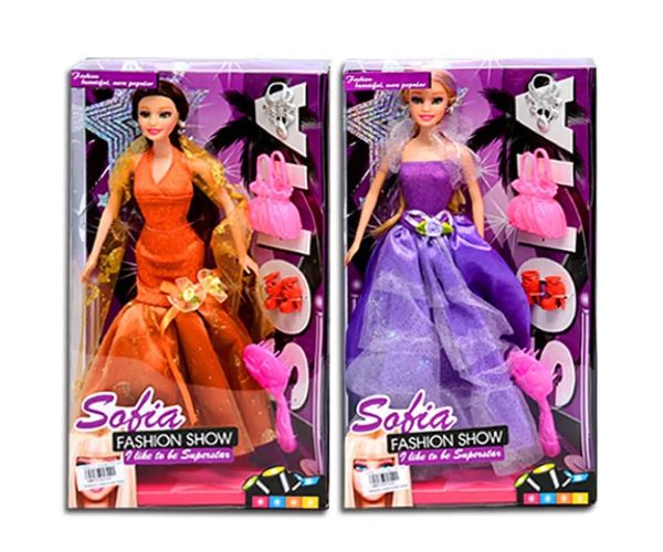 Sofia Fashion Show bábika vo večerných šatách s príslušenstvom, 2 verzie