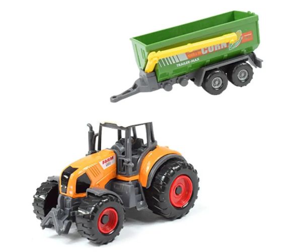 Farmársky set: Poľnohospodársky traktor s prívesom v štyroch variantoch