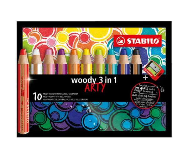 Stabilo Woody 3in1 ARTY farebná ceruzka set 10ks