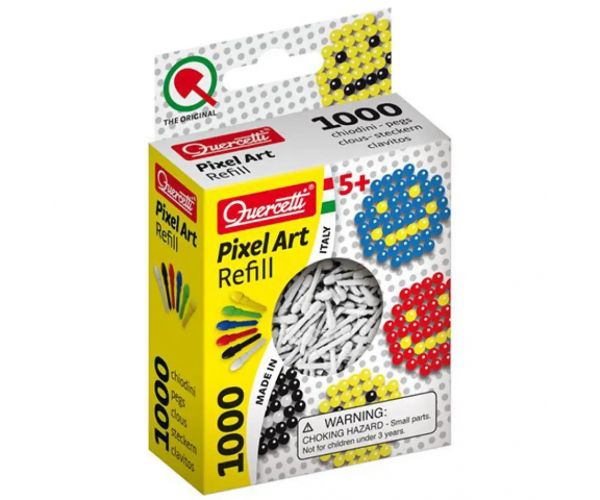 Quercetti: Pixel Art biele kolíčka 4mm 1000 ks