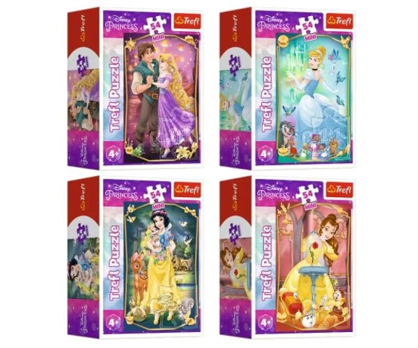 Krásne Disney Princezné 54ks mini puzzle v rôznych variantoch - Trefl