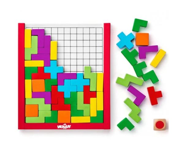 Farebná drevená tetris skladačka - Woodyland