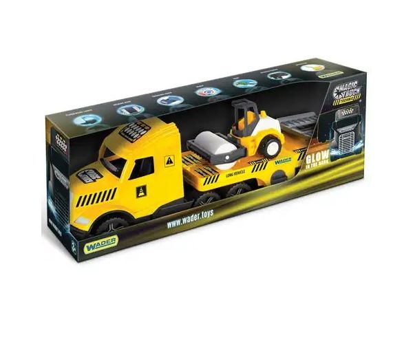 Magic Truck Technic: Kamión s cestným valcom a svetlom 80cm - Wader