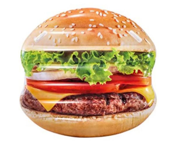 Intex: Hamburger nafukovací gumový matrac 145x142cm