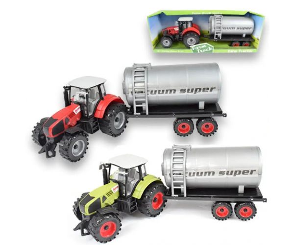 Farm Truck Series: Červený alebo zelený traktor s nádržou na vodu 46cm