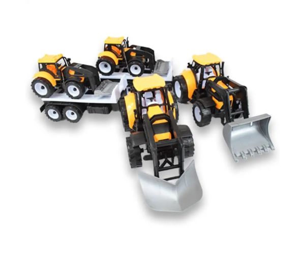 Engineering Truck: 2-dielna súprava Traktor s prívesom a pracovným strojom 46cm