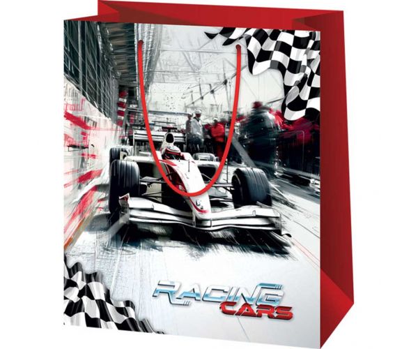Formula-1 mintás közepes méretű ajándéktáska 18x23x10cm