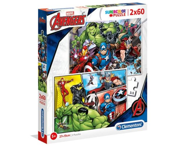 Marvel Avengers Supercolor 2v1 puzzle 2x60ks - Clementoni