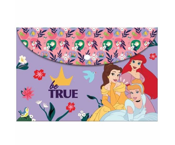 Luna: Disney princezné plastová zložka s patentom vo formáte A4