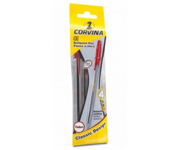 Corvina 51 4 dielny set, červené guľôčkové pero - Carioca
