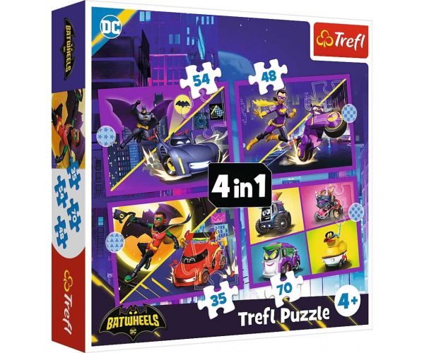 DC Comics: Batwheels 4 az 1-ben puzzle - Trefl