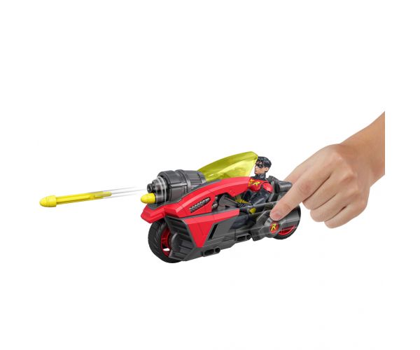 DC Robin akciófigura motorral és kilövő rakétákkal – Mattel