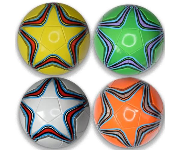 Futbalová lopta z umelej kože s hviezdičkovým vzorom 22 cm - rôzne verzie
