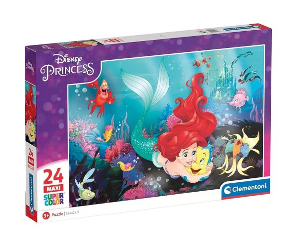 Malá morská víla 24 ks maxi supercolor puzzle - Clementoni
