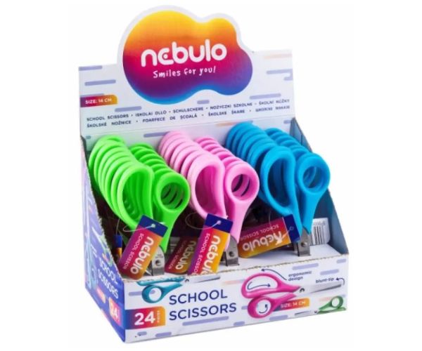 Nebulo: Ergonomické školské nožnice so zaoblenou špičkou, rôzne druhy