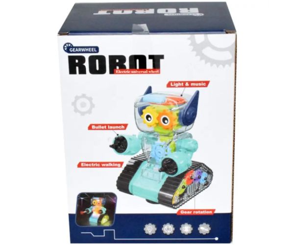 GearWheel svietiaci bojový robot s vystreľovačom vo dvoch variantoch