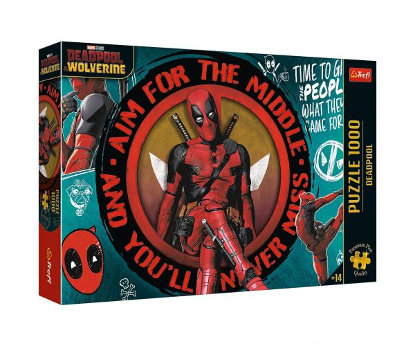 Deadpool Káosz, poén és katanák 1000db-os Prémium plus quality puzzle - Trefl