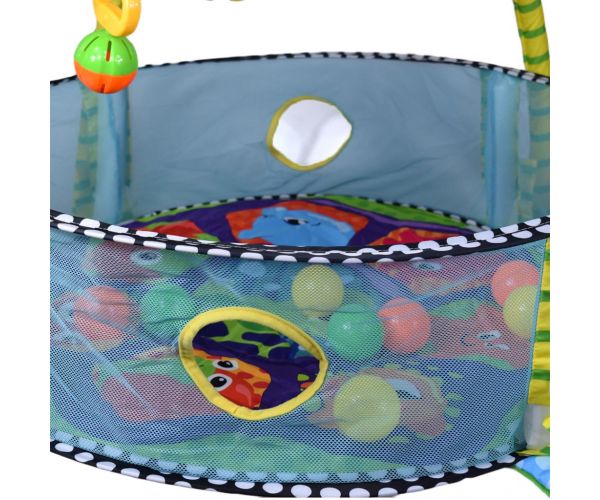 Teknősbékás bébi medence labdákkal és kiegészítőkkel 70x90cm