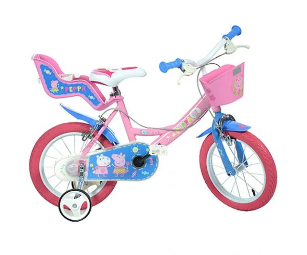 Peppa Malac rózsaszín gyerek bicikli 14-es méretben - Dino Bikes kerékpár