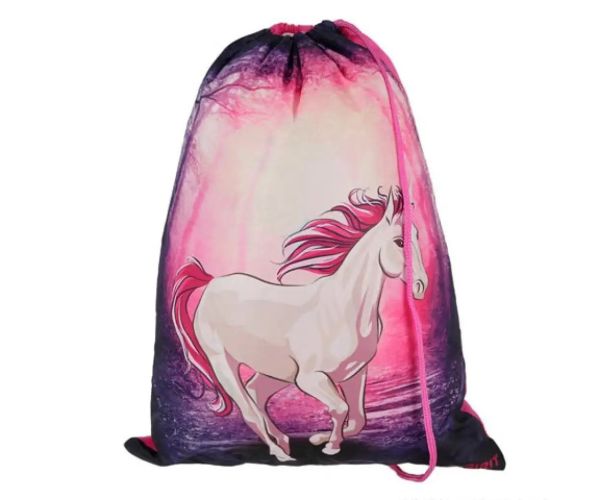 Spirit: Magický jednorožec 5 dielny set, školská taška s doplnkami a LED svetlom