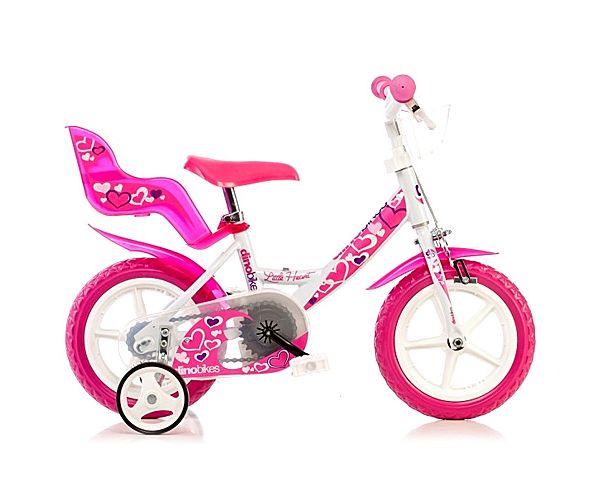 Szívecskés gyerek bicikli 12-es méretben - Dino Bikes kerékpár
