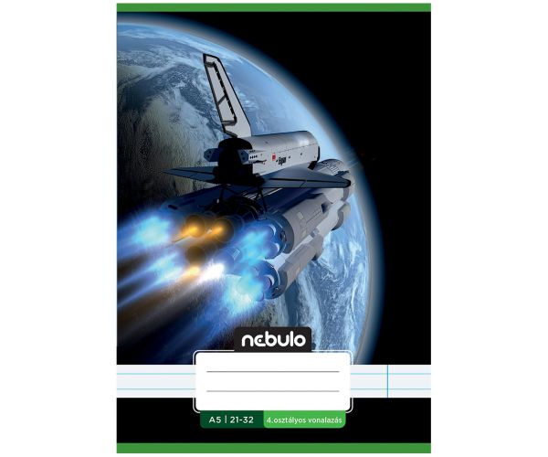 Nebulo: Zošit s motívom vesmírnej rakety, linajkový, zošit pre 4. ročník, 21-32, formát A5, zošit s zošívanou väzbou
