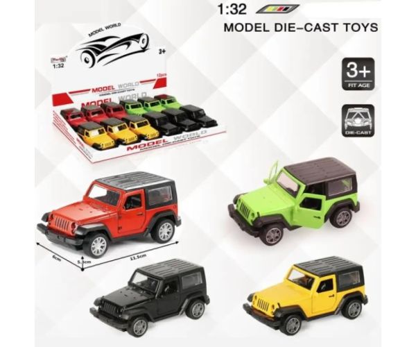 Jeep Wrangelr naťahovacie kovové autíčko vo viacerých variantoch 1/32