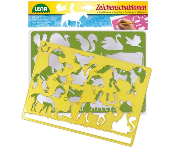 LENA: Kone a mačky kresliaca šablóna