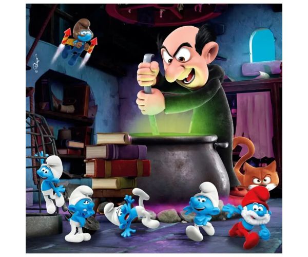 Hupikék trpaslíci dobrodružstvá 3x48ks supercolor puzzle - Clementoni