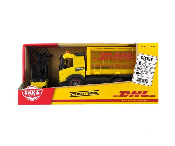 DHL Volvo teherautó targoncával - Dickie Toys