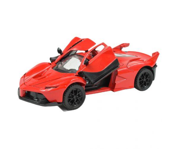 Die-Cast: Fém luxus sportautó nyitható ajtóval, többféle változatban 12cm 1db