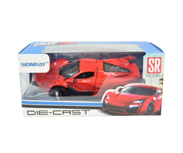 Die-Cast: Fém luxus sportautó nyitható ajtóval, többféle változatban 12cm 1db