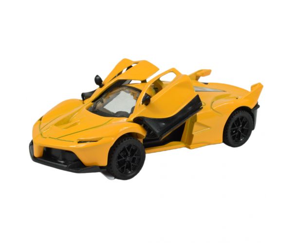 Die-Cast: Fém luxus sportautó nyitható ajtóval, többféle változatban 12cm 1db