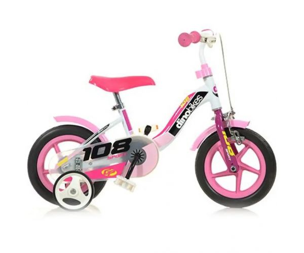Dino Sport 108 rózsaszín-fehér gyerek bicikli 10-es méretben - Dino Bikes kerékpár