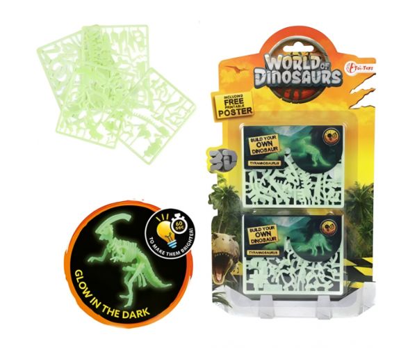Dínós fluoreszkáló 3D puzzle többféle változatban 1db