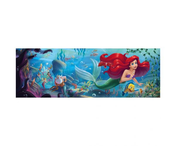 Disney - A kis hableány 1000db-os panoráma puzzle poszterrel - Clementoni