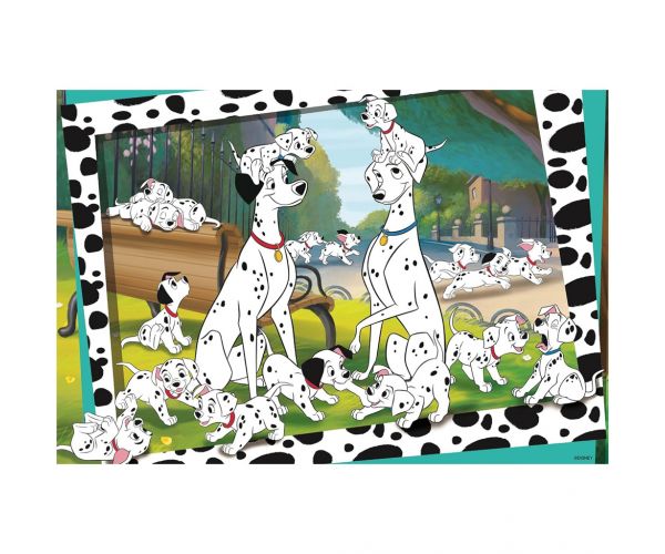 Disney 101 kiskutya 2 az 1-ben 24db-os puzzle és színező 50x35cm - Lisciani