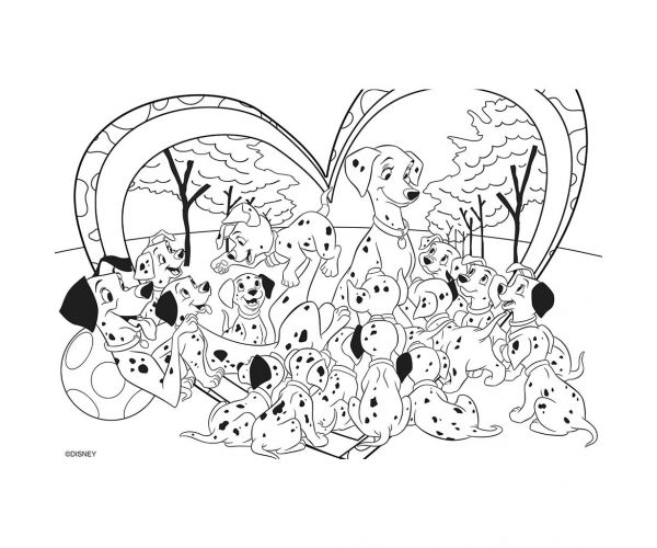 Disney 101 kiskutya 2 az 1-ben maxi 24db-os puzzle és színező 70x50cm - Lisciani