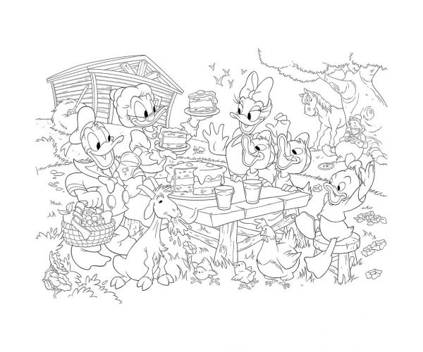 Disney Donald kacsa családja 2 az 1-ben maxi 35db-os puzzle és színező 70x50cm - Lisciani