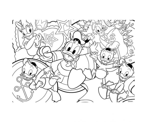 Disney Donald kacsa 2 az 1-ben 24db-os puzzle és színező 50x35cm - Lisciani