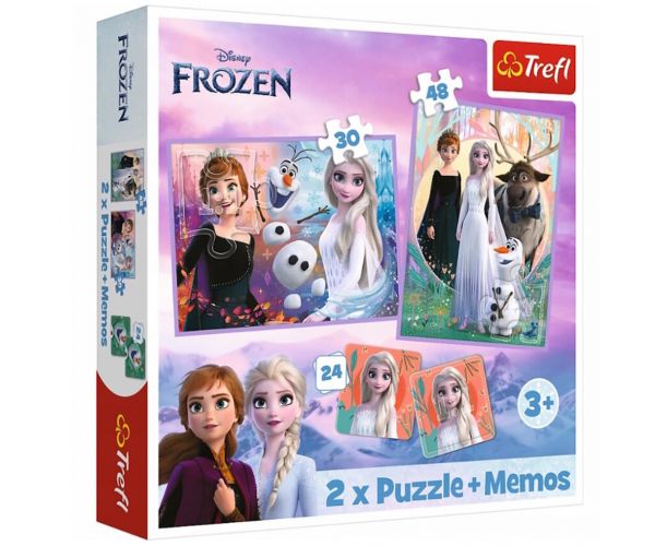 Disney: Jégvarázs 2.- Hercegnők a földjükön puzzle és memóriakártya 2 az 1-ben szett - Trefl