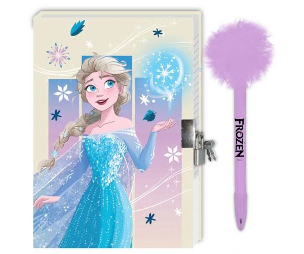 Disney: Jégvarázs 2 titkos napló lakattal és pom-pomos tollal 12x18cm 60 lapos
