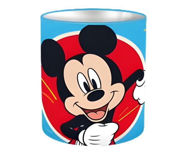 Disney Mickey egér henger alakú fém asztali írószertartó 10x11cm