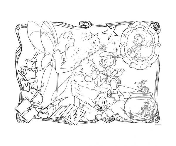 Disney Pinokkió 2 az 1-ben maxi 24db-os puzzle és színező 70x50cm - Lisciani
