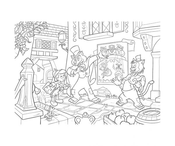 Disney Pinokkió 2 az 1-ben maxi 35db-os puzzle és színező 70x50cm - Lisciani