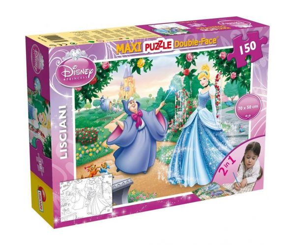 Disney Hamupipőke 2 az 1-ben maxi 150db-os puzzle és színező 70x50cm - Lisciani