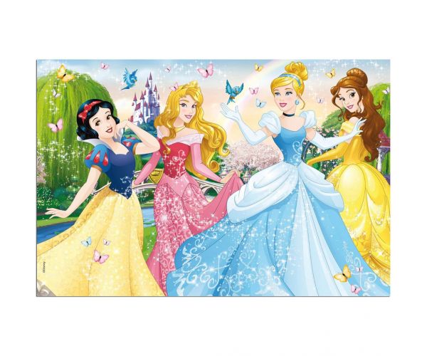 Disney Hercegnők 2 az 1-ben 60db-os puzzle és színező 50x35cm - Lisciani