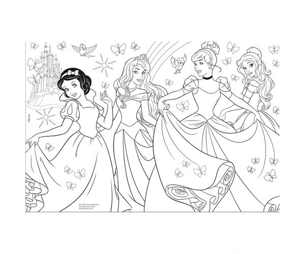 Disney Hercegnők 2 az 1-ben 60db-os puzzle és színező 50x35cm - Lisciani
